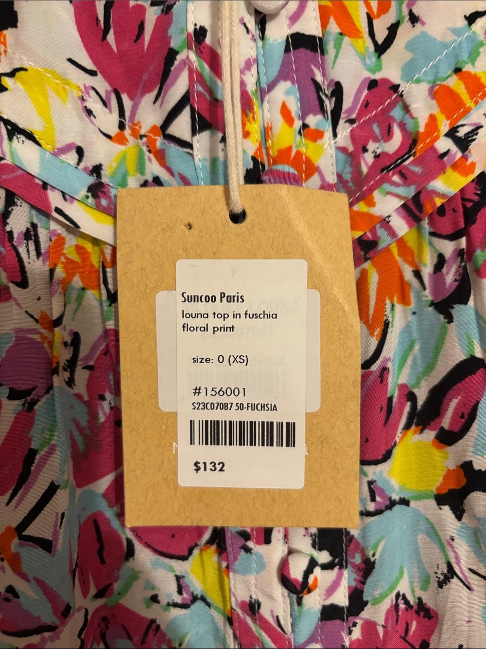 SUNCOO Multicolor Floral Button-Front Blouse - Picture 3 of 4